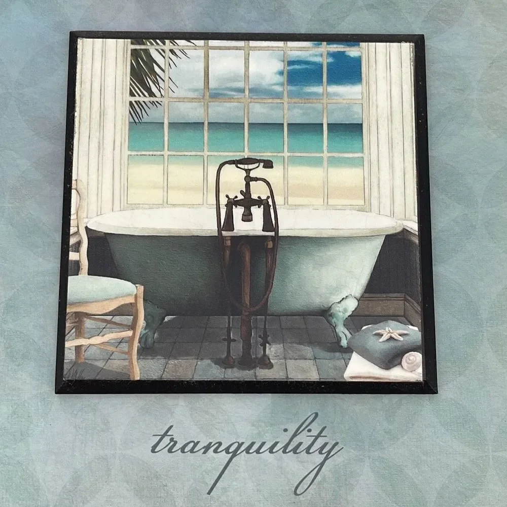 Wall Decor‎ Picture “Tranquility” 12”x12” Bathroom Decor